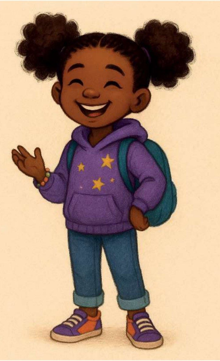 Alexa smiles in her purple jacket